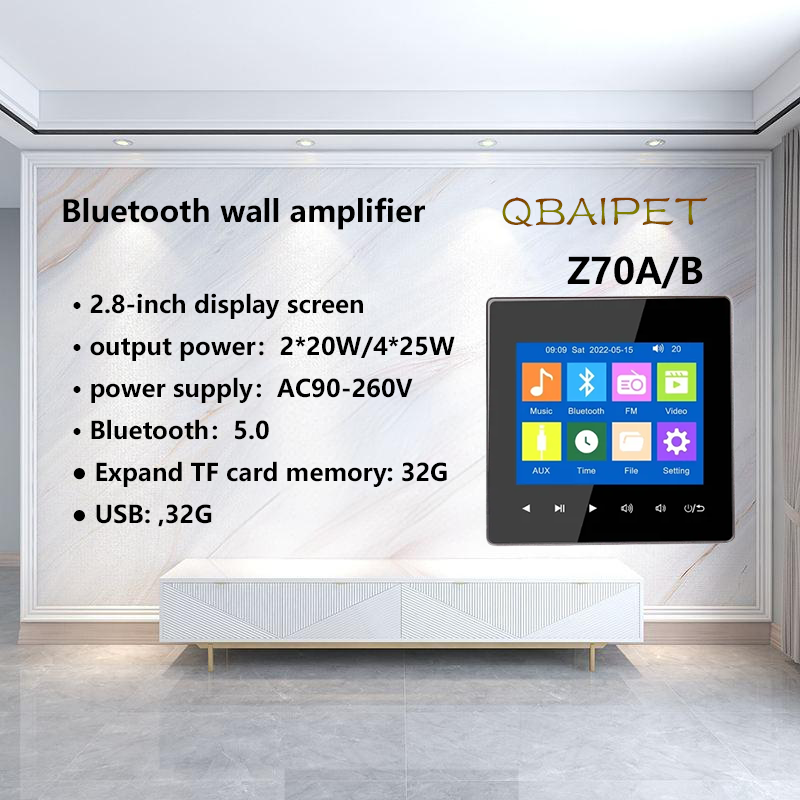 Audio Music System For Home - Home Bluetooth Wandversterker Achtergrondmuziek Host Controlesysteem