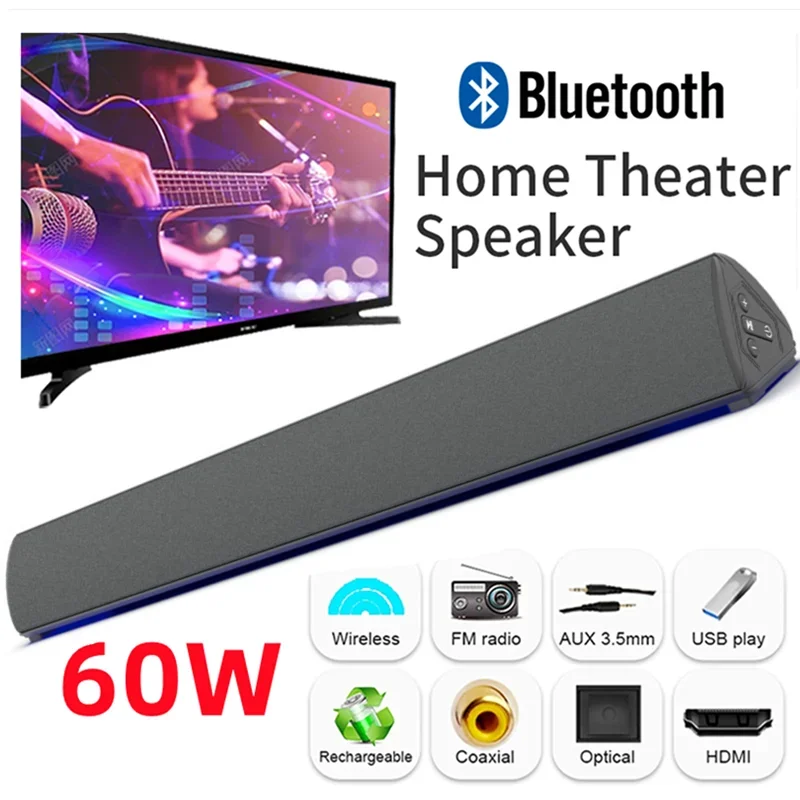 Audio Music System For Home - 60W Draadloze Tv Pc Soundbar Bluetooth