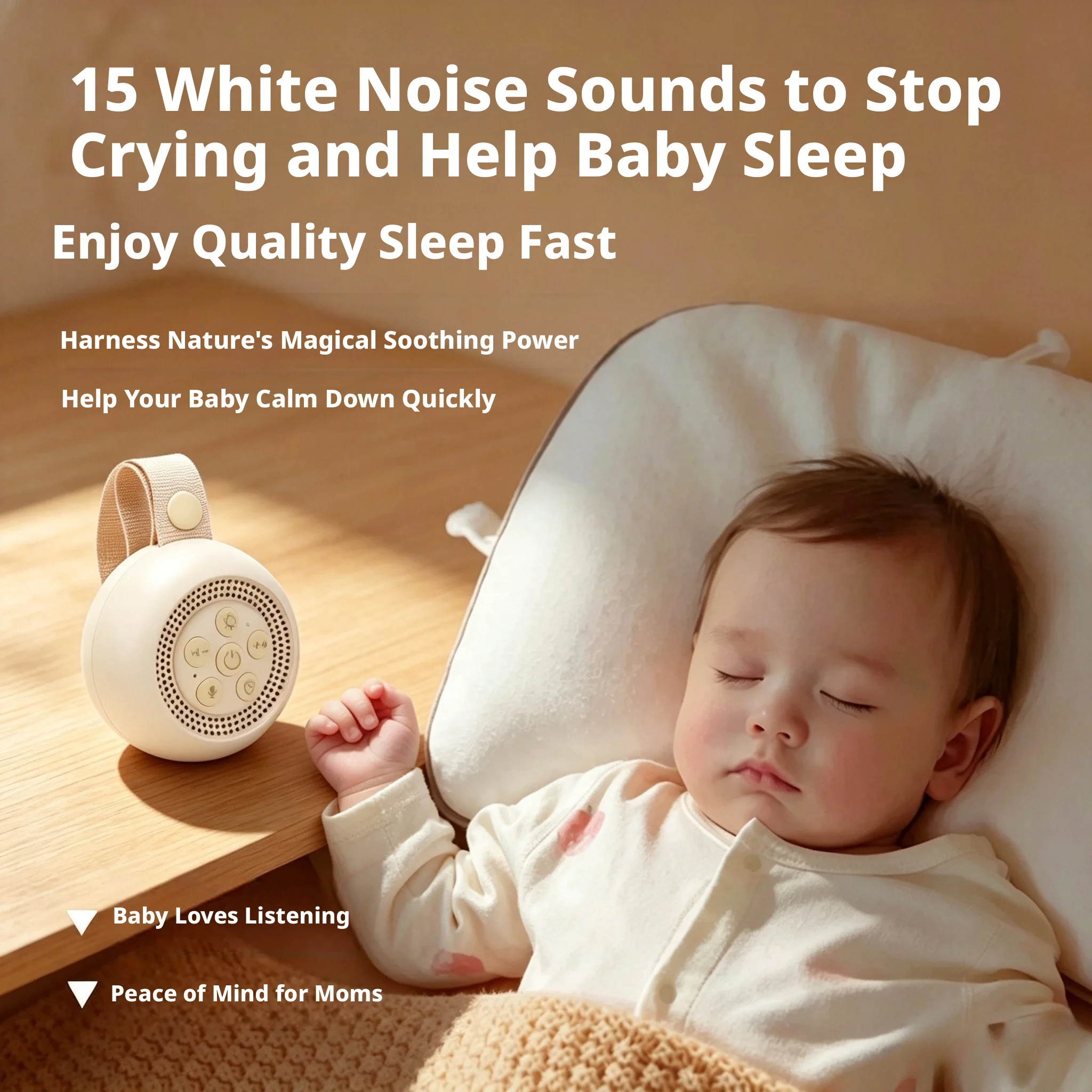 Audio Music Maker - Baby slaapmachine met witte ruis, oplaadbaar,