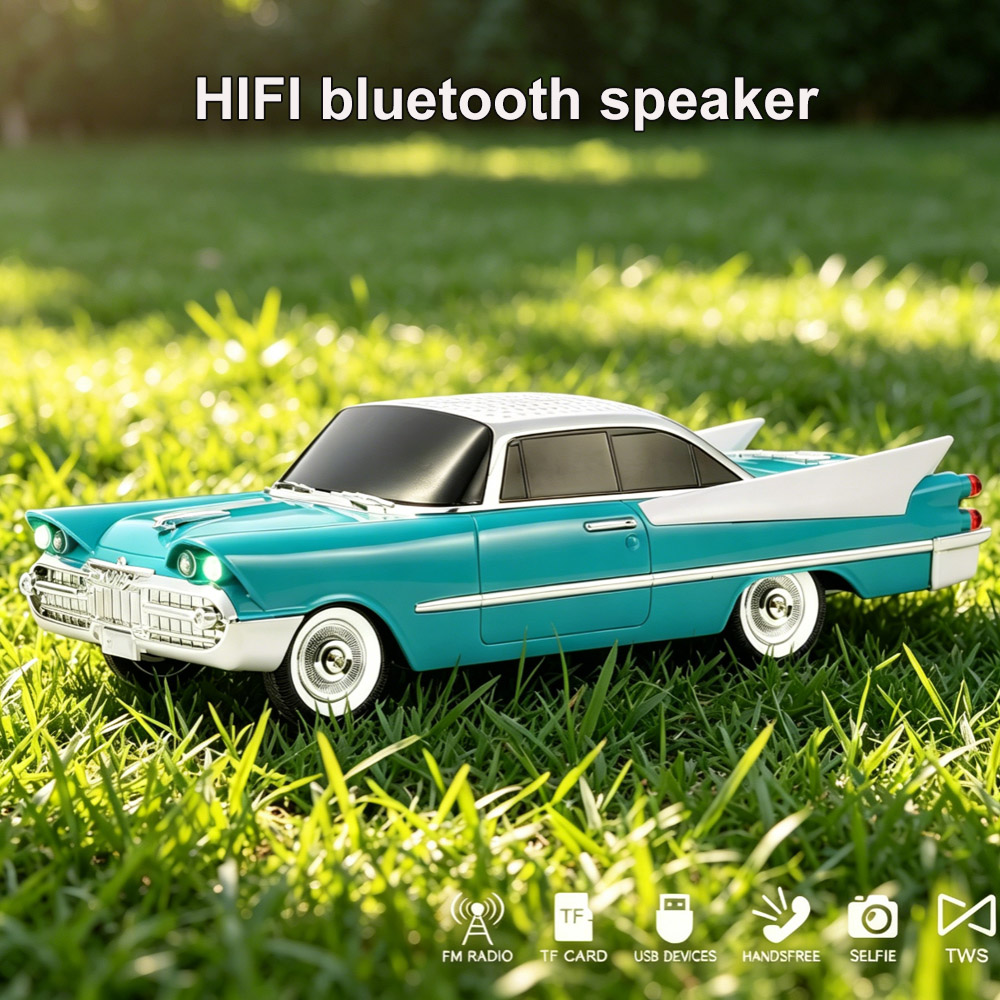 Retro klassieke automodel Blue - Audio Music Spotify recensie en prijs